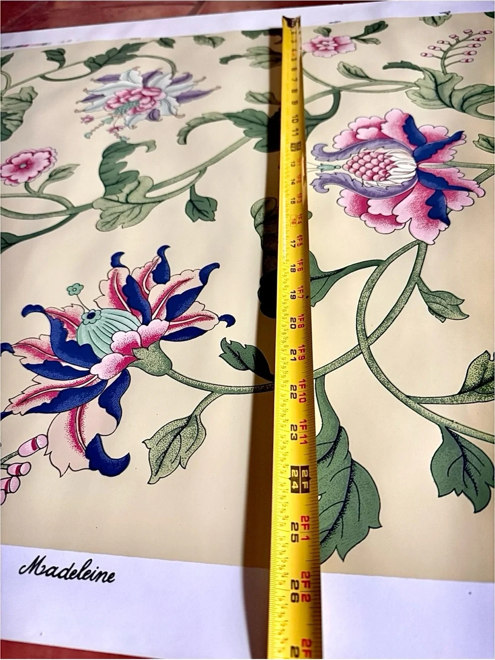 Vintage Wallpaper Botanical Garden Floral Vine English Garden Yellow Used Cottag